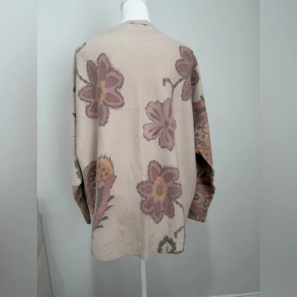 Sioni Size 1X Floral Sweater - Mauve and Beige - Picture 2 of 12